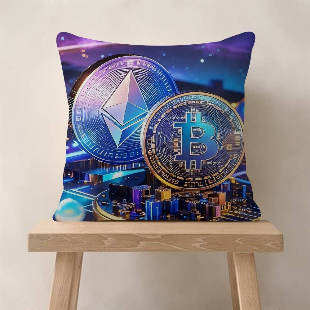 

Modern The Creation Of Bitcoin Pillow Cushion Cover Pillowcase Living Room Sofa Home Decor Customized 30x30 cm