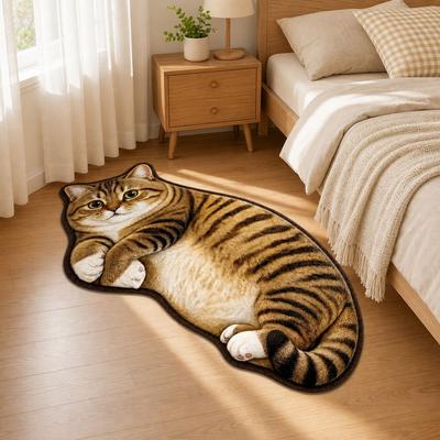 Special-shaped Cat Shaped Rug Absorbent Cat Shaped Carpet Cute Cat Area Rug  Home Decor
