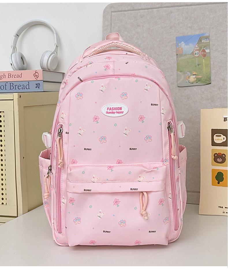 

Summer new primary school students cute schoolbag, college students sweet girl schoolbag large capacity backpack рожевий