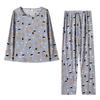 Roztomilý kreslený pyžamový set s dlouhým rukávem pro ženy ve větších velikostech: Ideální na jaro, podzim a tenké letní nošení