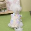 Pet Clothes, Dog and Cat Clothing, Small Dog Teddy Bichon Pomeranian Thickened Vest 25 Floral Flying Sleeve Cotton Vest