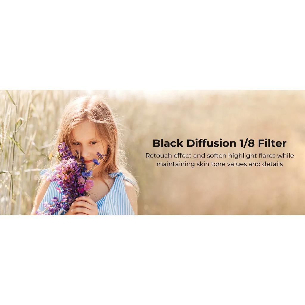 K&F CONCEPT Black Diffusion Filter 1/8 3pcs Cleaning Cloth with 18 Multi-Layer Coatings 55mm 58mm 62mm 67mm 82mm Nano K Series