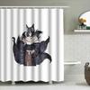 Fox Spirit Anime Shower Curtain Kitsune Japanese Yokai Mythic Fantasy Decor Bathroom Set