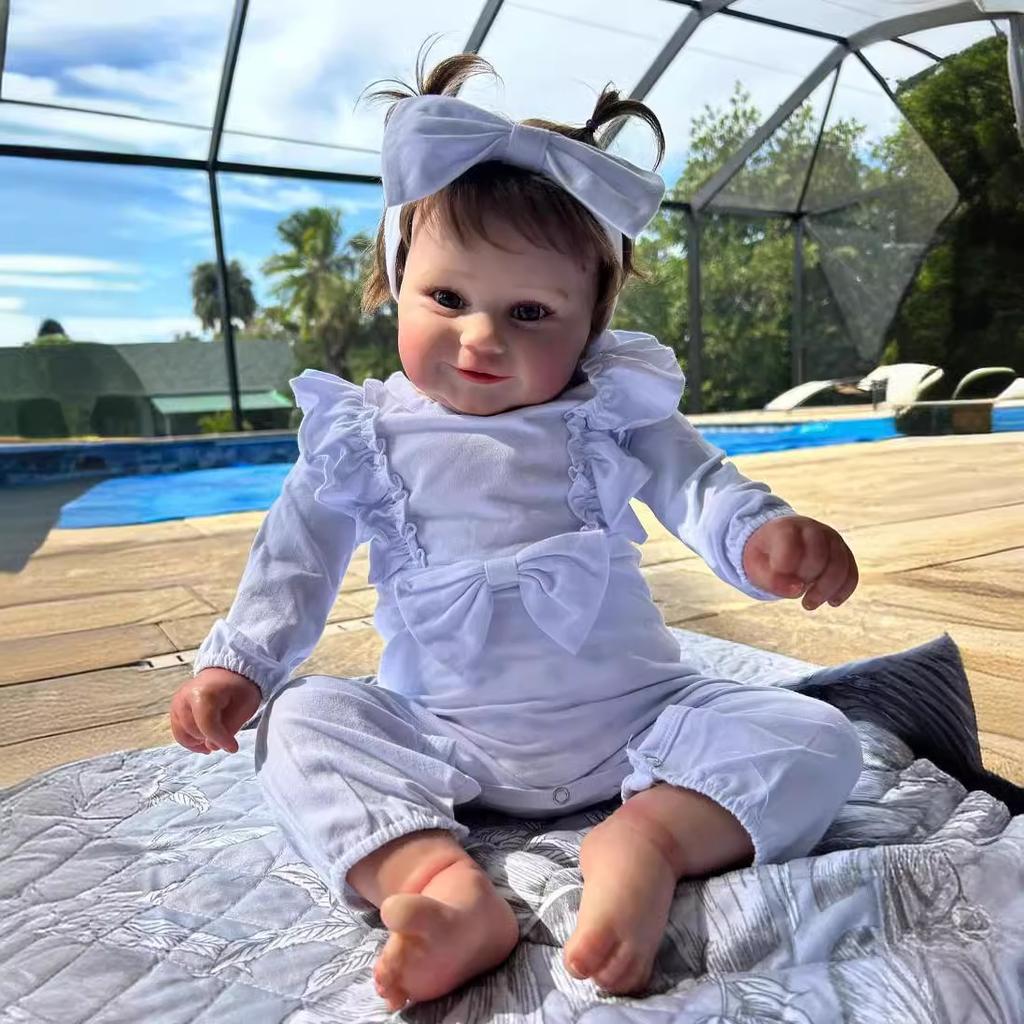 60 cm umelá bábika Toy Meadow Bloodline Viditeľná 3D koža Reborn Baby Bábika Realistické zakorenené vlásky Dievčatá Darček pre deti Hračka