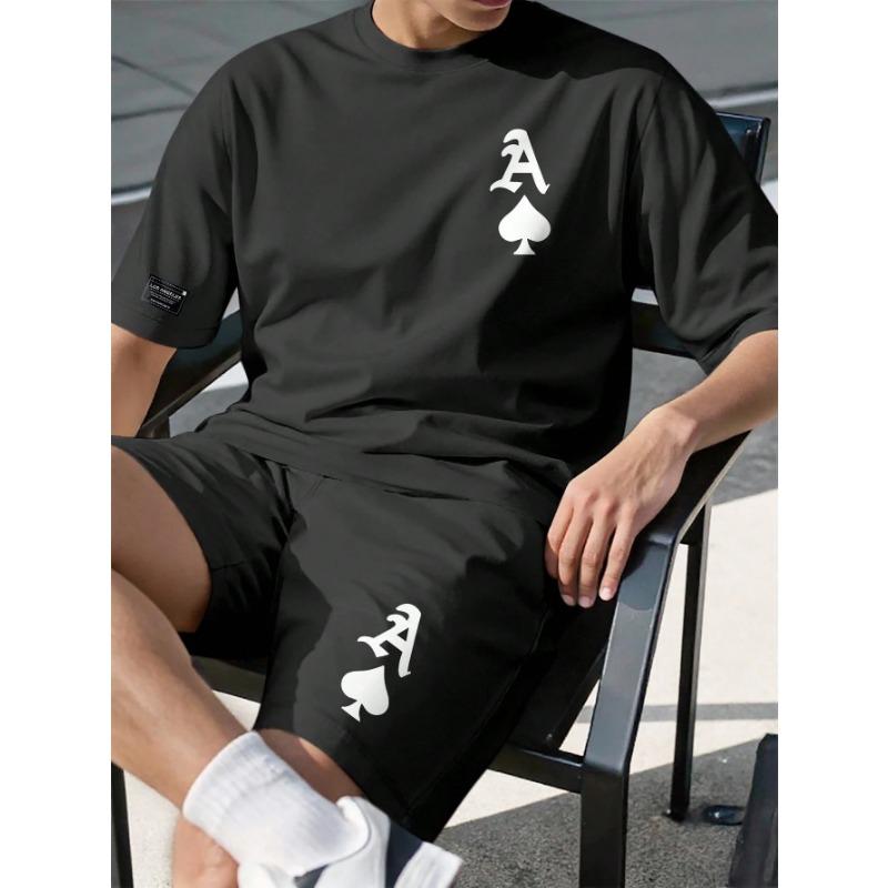 Summer Men's Sportswear Short sleeve T-shirt Suit Two-piece Outdoor Travel Clothing Oversized Man Shorts Training Clothes