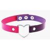 Japanese Harajuku Heart-Shaped Two-Tone Clavicle Choker Necklace