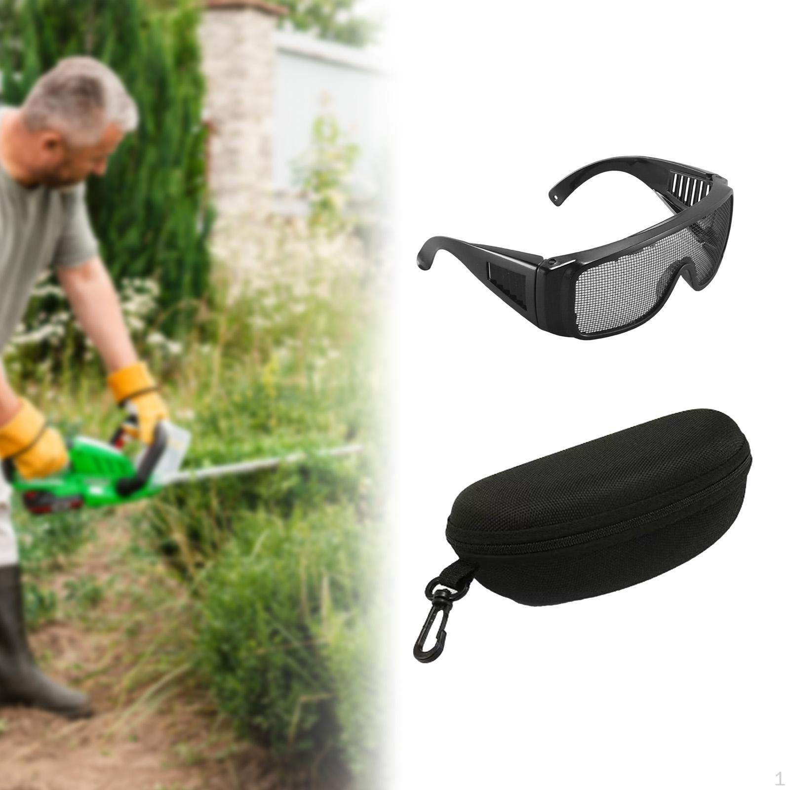

Safety Glasses Metal Mesh Goggles for Working Grass Cutting Gardening Curved Case