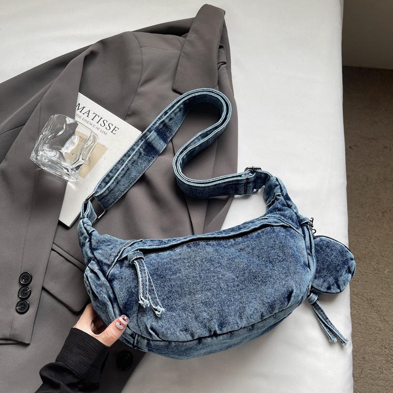 Denim Bag Women's Large Capacity Shoulder Bag Lightweight Crossbody Bag