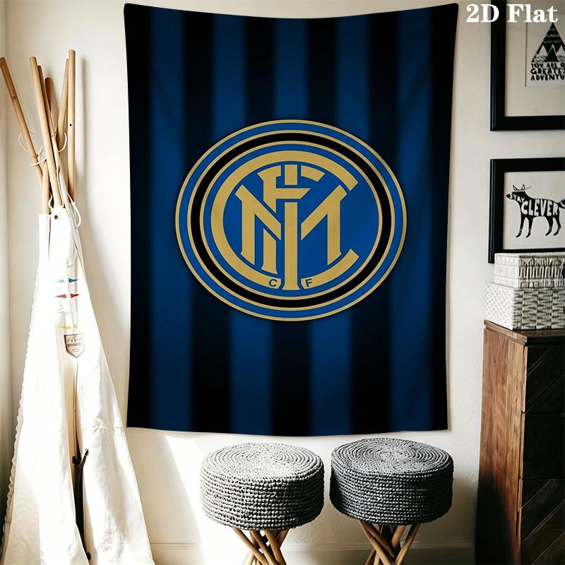 Inter Milan Logo Wallpaper Bedding 1 Duvet Cover 2 Pillowcase Without Core Soft And Comfortable Duvet Cover And Pillowcase