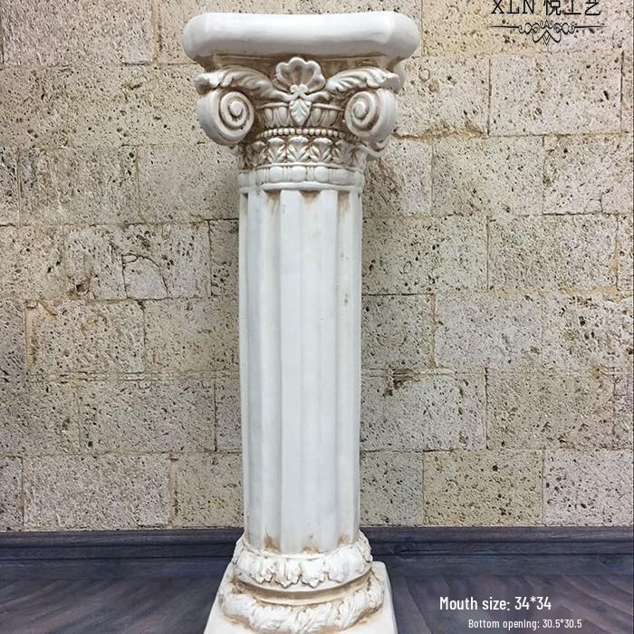 Wedding Gold Roman Column Flower Stand – European Stripe Trophy Fiberglass Décor