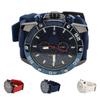 Multifunctional Quartz Watch Silicone Strap Fashion Date Luminous Water Resistant Casual Men Wristwa