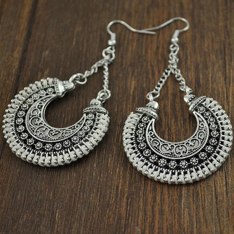 Tibetan Jewelry Vintage Drop Earrings Handmade U Shape Dangle Earrings for Women Brincos Fashion Ethnic Earrings