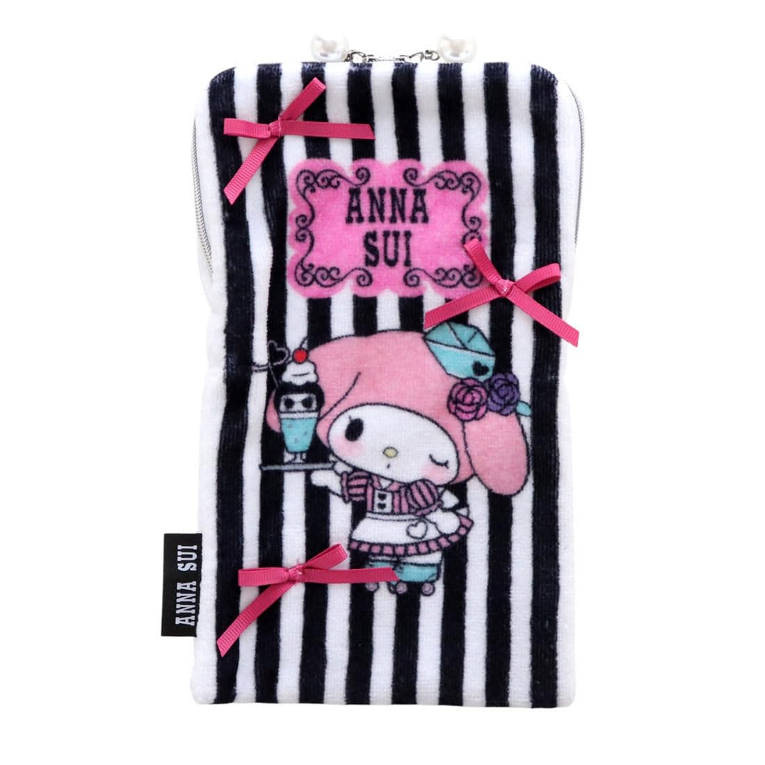Anna Sui x My Melody Kuromi Полотенце на молнии с чехлом для бутылки, My Melody (розовый), Женское полотенце для рук, прибл.. 13см, Код товара: 001445-0001-01