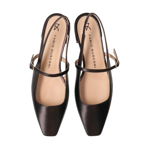 Fabio Rusconi Women's Square Toe Pumps with One Strap Backband, Black, Size 22.5 cm