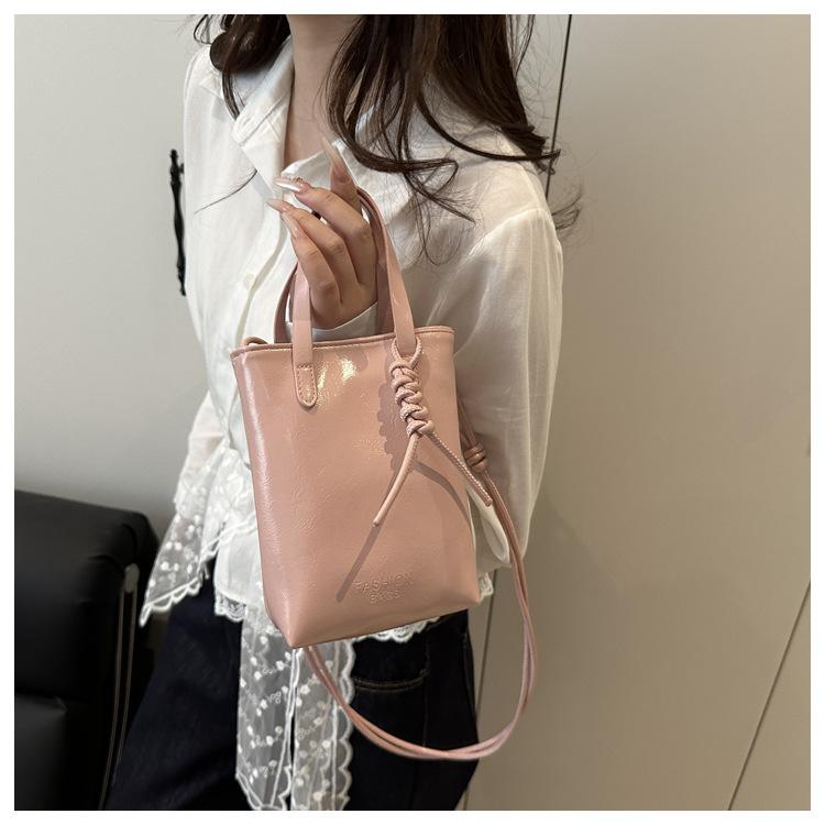 Women's Mini Faux Leather Phone Bag, Trendy Shiny Shoulder Crossbody Purse, Small Handheld Handbag for Daily Outings