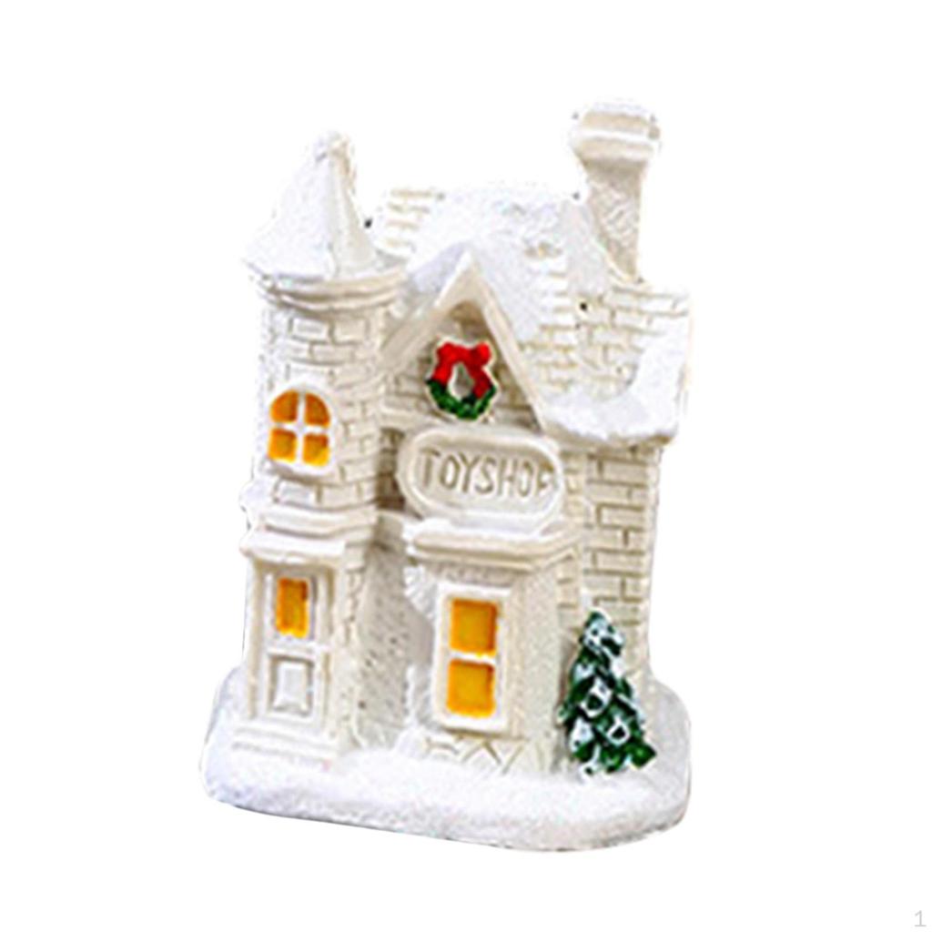 Christmas Glowing House Ornaments Holiday Decoration for Window Sill