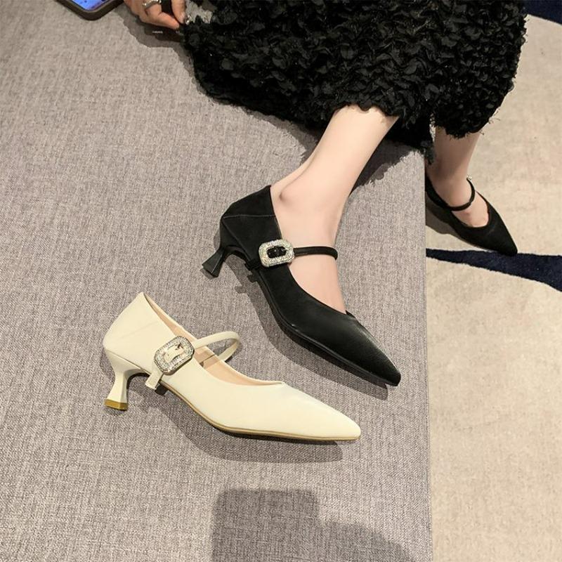 Fashion 2025 spring Women's Shoes European and American Designer Fashion Style High Heels Fashion Show Party Shoes PU Leather High Heels