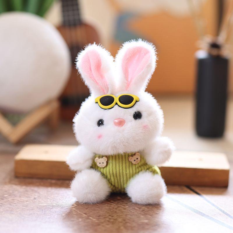 

Clothes Bunny Wear Animal Plush Keychain Toy Stuffed Doll Pendants Backpack зелений