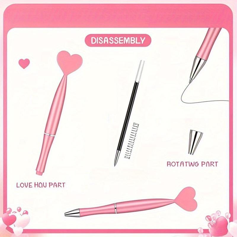 Pink Heart-Shaped Rotary Ballpoint Pens, Suitable for School Office Supplies, Wedding Signatures, Thanksgiving and Halloween,