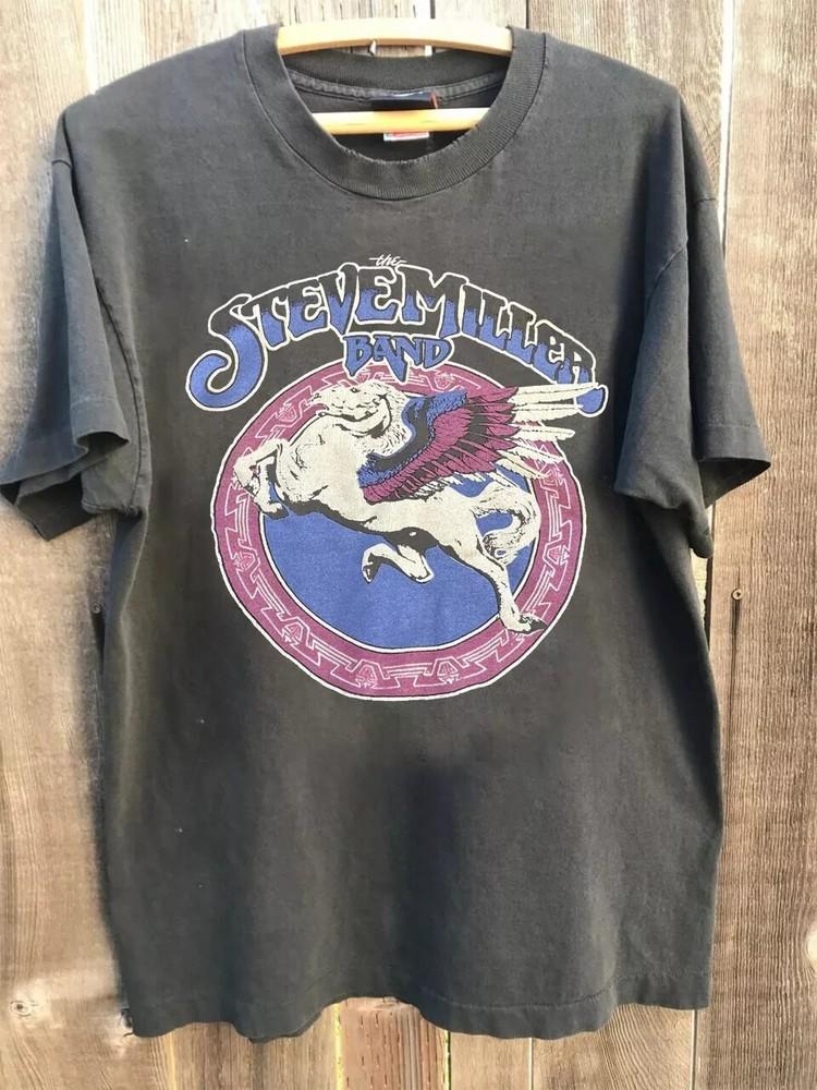 Steve Miller Band 90s Concert Tour Charcoal Graphic Reprint T shirt S-5XL Unisex T-Shirt M