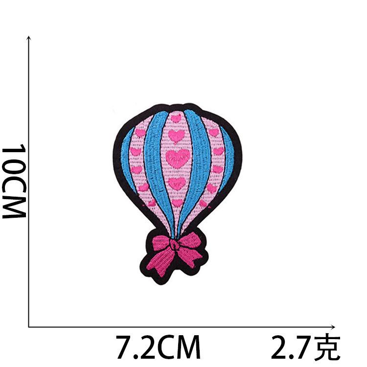 New Hot Air Balloon Embroidery Cloth Sticker Computer Embroidery Chapter Clothing Patch Sticker Cartoon Ironing Bag Decorative Embroidery Sticker