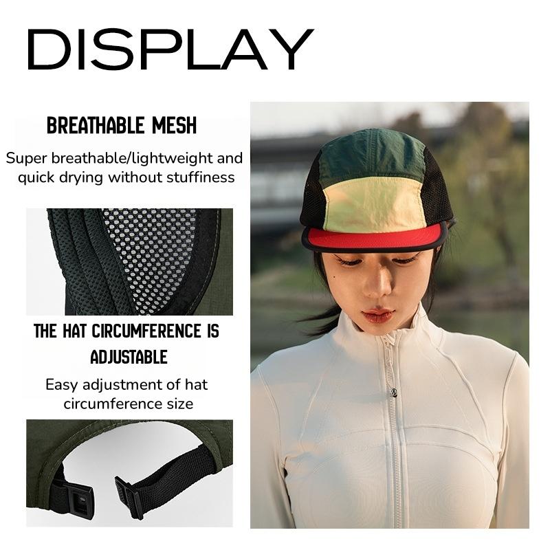 5 Panels Water-Proof & Breathable Camper Hat Unisex Quick Dry Baseball Cap Running Hiking Climbing Light Weight Cap
