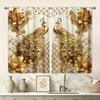 Luxurious Gold Peacock Print Curtains, European-Style High-End Blackout Curtains for Living Room and Bedroom
