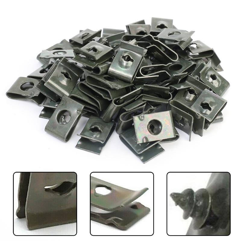 Body Bolts And U-nut Clips Fasteners Car Fenders Bumpers Phillips Head Screws Car Motorbike Guards Metal Fixing U-clips
