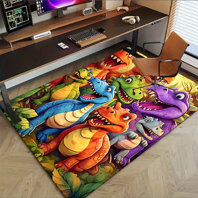 1PC Dinosaur Colorful Extra Large Non-Slip Floor Carpet, Office, Family, Bedroom, Studio Large Area Rug,Longlasting Material-J0409