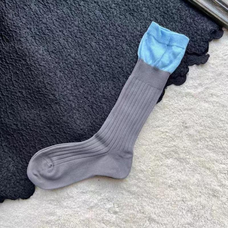 

Женские модные весенне-осенние новые двухцветные носки-гольфы с высоким паголенком 1 pair серый