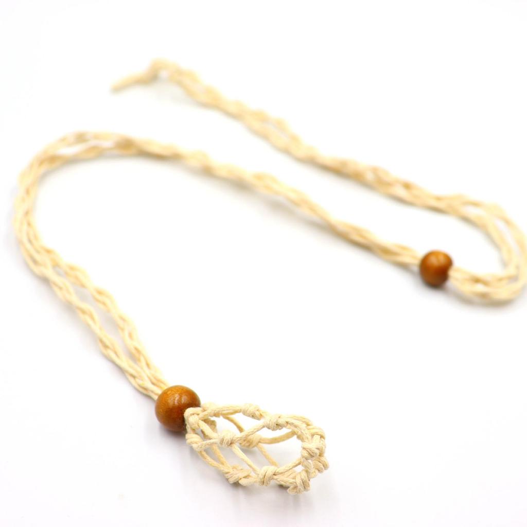 Adjustable Woven Natural Stone Net Necklace Pendant