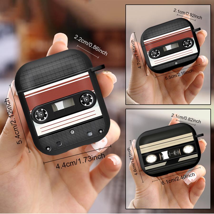 Earphone Cases Cover Case For Airpods 2 1 Pro Pro2 Pro3 3 4 Classic Cassette Tape