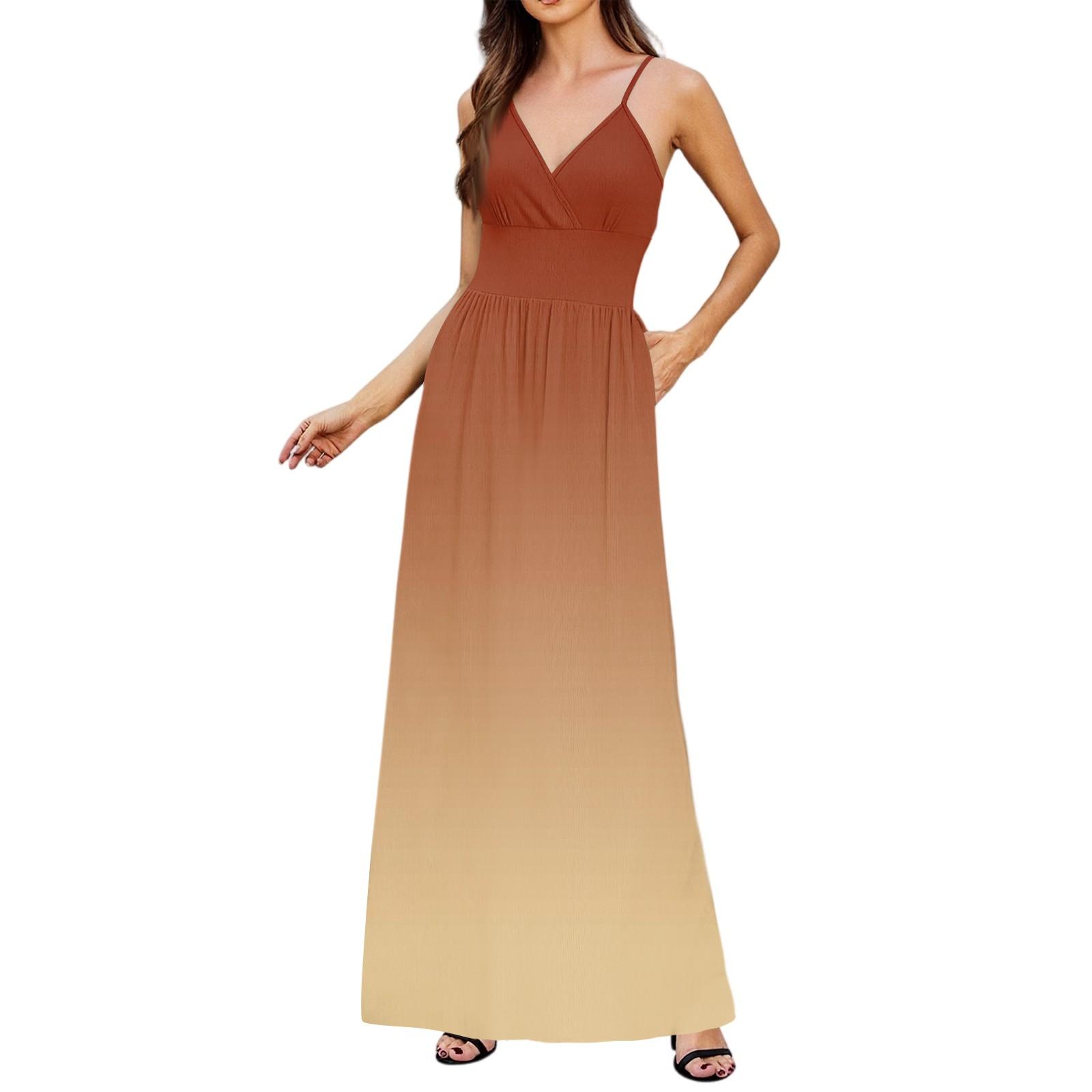 

Женское повседневное трикотажное хлопковое платье с градиентным принтом на подтяжках S