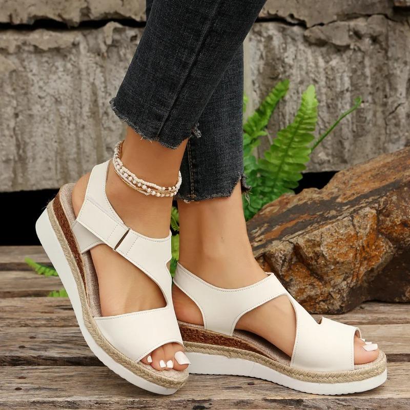 Woven High Heel Sandals Women's 2025 New Style Thick Bottom Fish Mouth Slippers Thick Bottom Women's Sandals Rubber Outsole
