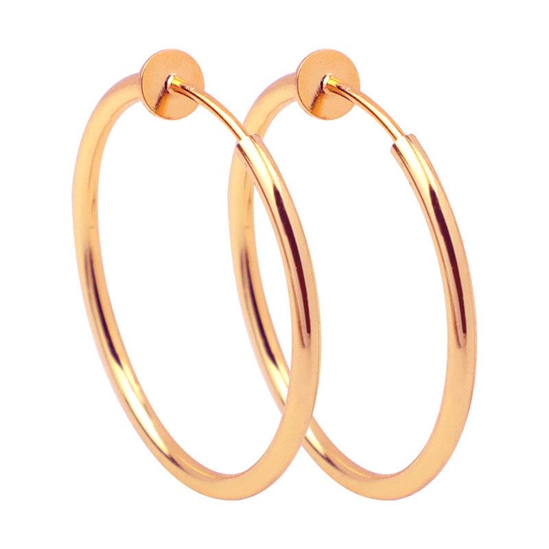 2PC Punk Mens/Womens Stealth Clip On Earrings Without Ear Hole Ear Cuff Spring Clip Fake Ear Ring Hoop Personality Jewelry Gift