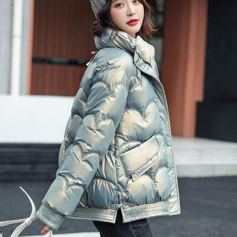 

Зимове Нове Блискуче Бавовняне Пальто Жіноча Коротка Вільна Бавовняна Куртка Корейський Стиль Західний Стиль Бавовняне Пальто Потовщене Великого Розміру Пальто 2XL