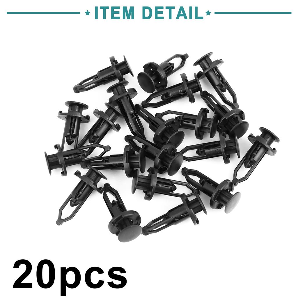 ACROPIX Kunststoffniet Niet Halter Kotflügel Stoßstange Clip 9mm Lochdurchmesser Universal Drucktyp Schwarz 20 Stück
