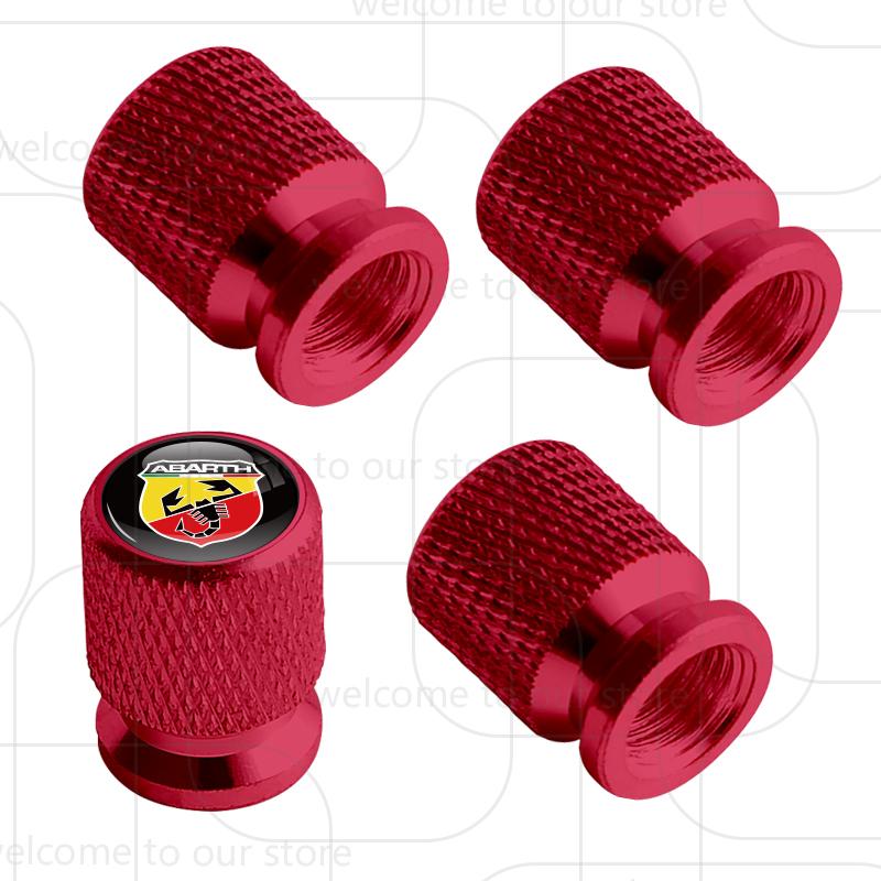 

4Pcs Car Tire Valve Scorpion Emblem For Abarth 595 500 124 Spider Tipo Panda Bravo Aluminum Air Port Stem Cover Caps Dust Covers