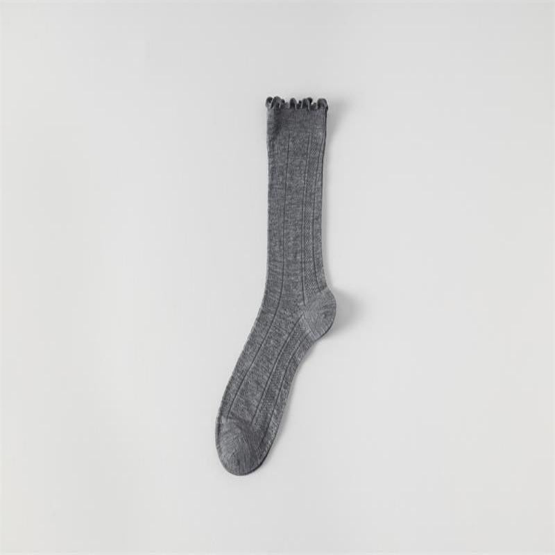 Women's Mulberry Silk Ruffle Lace Mid-Calf Summer Socks - Cool, Breathable, Thin Postpartum Comfort