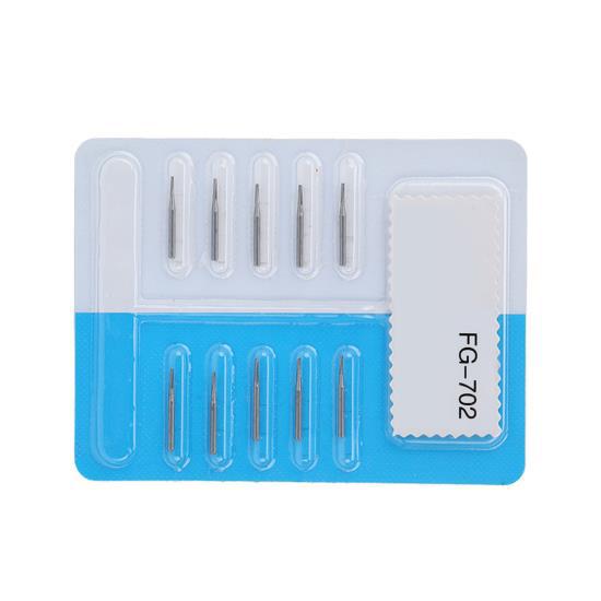 10pcs Tungsten Steel Dental Bur Replacement Dental Drill Bits Accessory for High Speed Handpiece 702