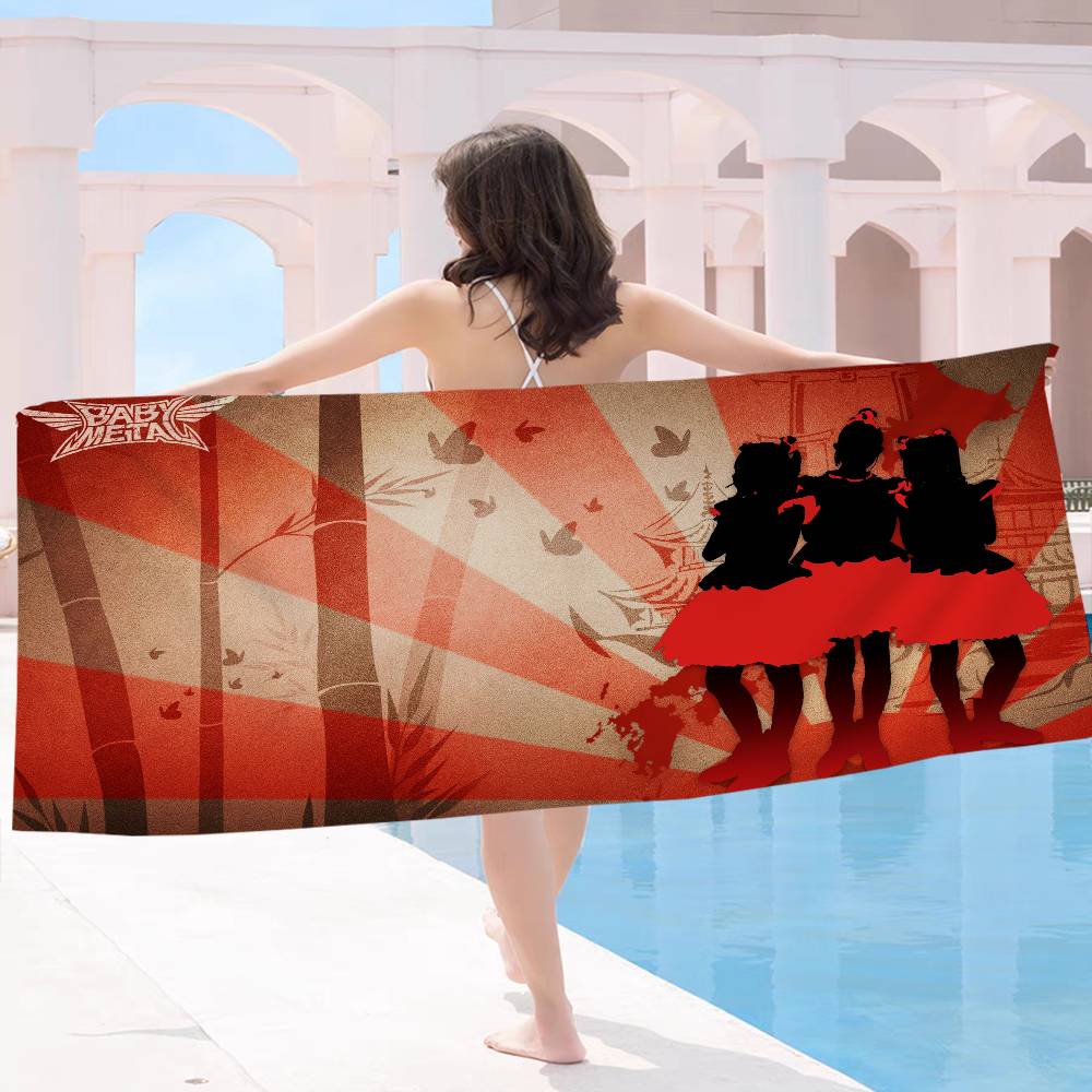 Japanese Band B-BABYMETAL Microfiber Blanket Quick Drying Beach Towels Oversized Printing Super Absorbent Pool Towel Blanket