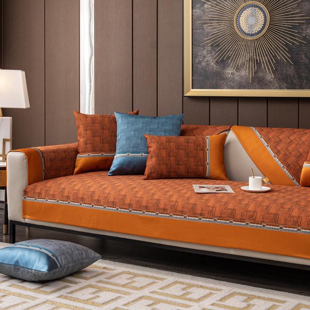 Nowoczesna luksusowa narzuta na sofę Loveseat narzuta na sofę teksturowana patchworkowa poduszka na sofę ochraniacz na meble antypoślizgowy