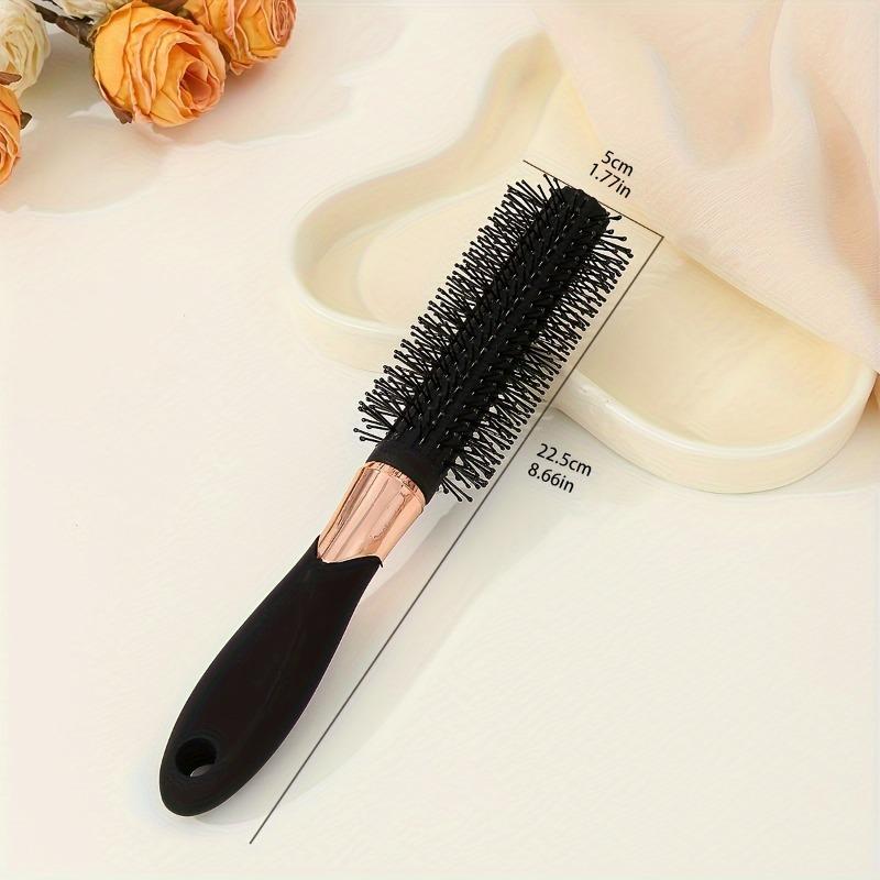 Round Barrel Hair Brush with Plastic Bristles Professional Styling Tool for Curling & Straightening