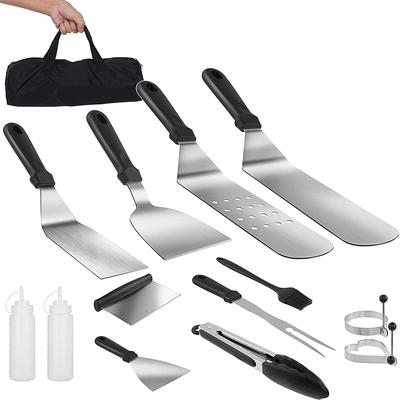 Grillplatte Zubehörset 12-teilig Flache Grillplatte Zubehörset BBQ Grillwerkzeugset Mit Tragetasche JT48