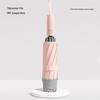 10-Rib 280T Pongee Automatic Three-Fold Inverted Umbrella with Silicone Strap Handle for Sun and Rain