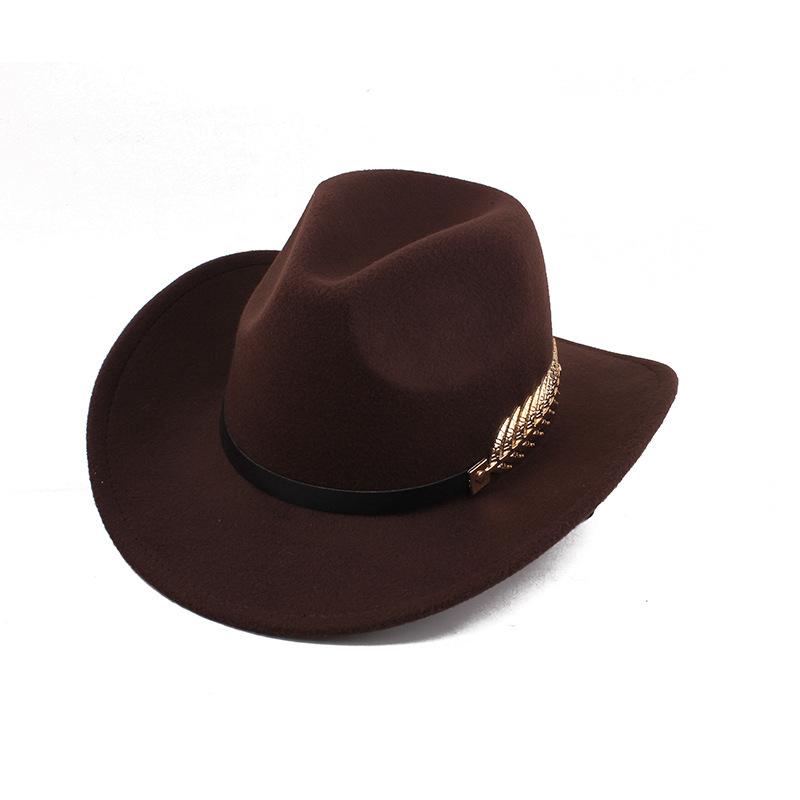 Summer Felt Cowboy Hat Men Women Couple Ethnic Rolled Brim Bohemian Fedora Sun Cap for Outdoor Beach