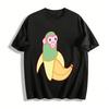 Cute Monkey In Banana Print Casual Short Sleeve T-Shirt Pure Cotton T-shirt