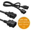 Qoltec Kabel zasilający do UPS | IEC C13/C14 | 3x0.75mm² | 1m
