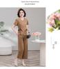 Stylish V-Neck Summer Two-Piece Set for Middle-Aged and Elderly Women