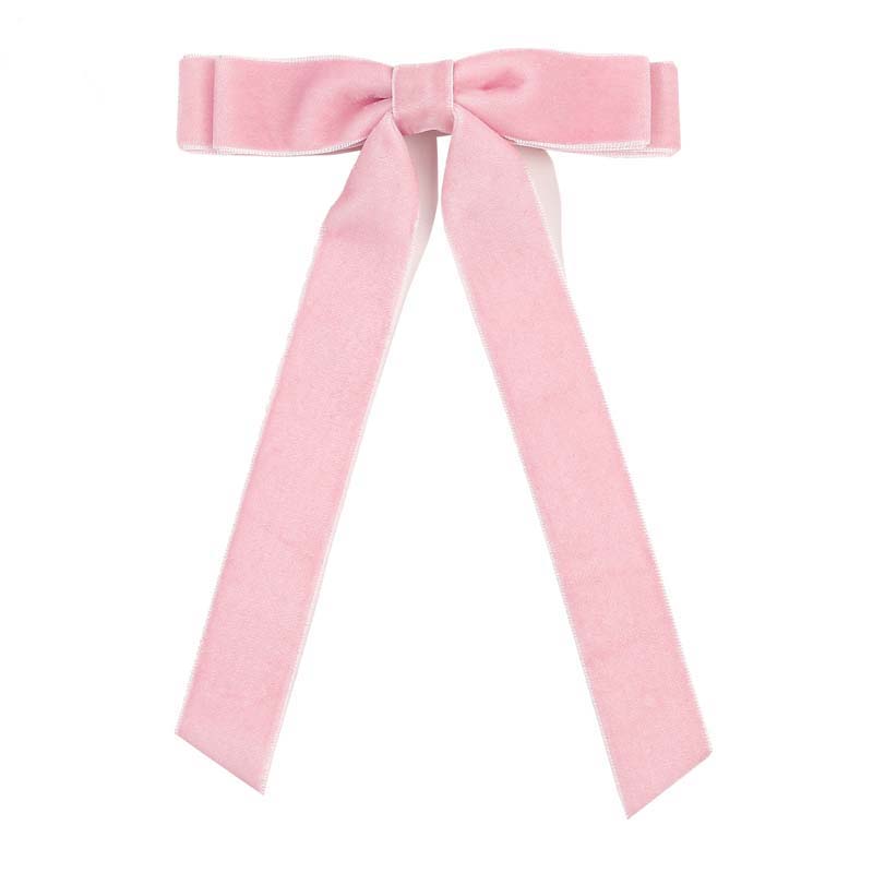 Korea Elegant Long Ribbon Velvet Bow Hairpins Women Girls Hair Clips Pin Barrettes Accessories Hairclip Headdress Headwear